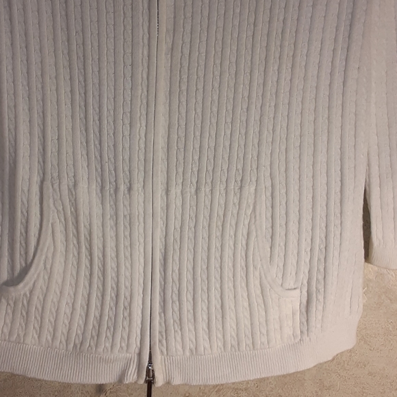 VINTAGE RALPH LAUREN SWEATER White Lightweight Size Medium - Picture 5 of 8